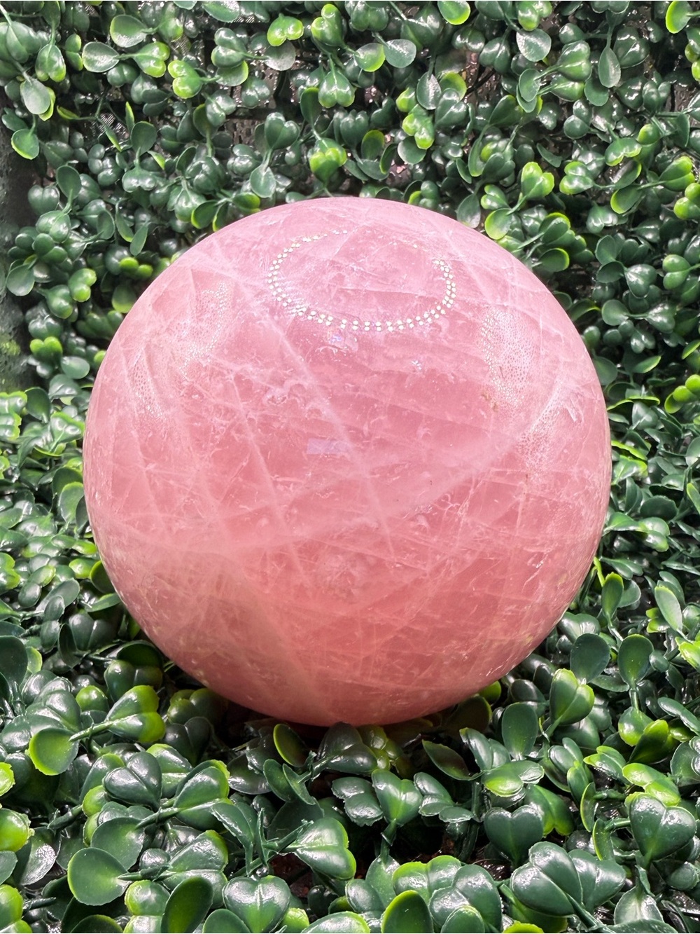 3.66 lb Rose Quartz Sphere w/ Dendrites